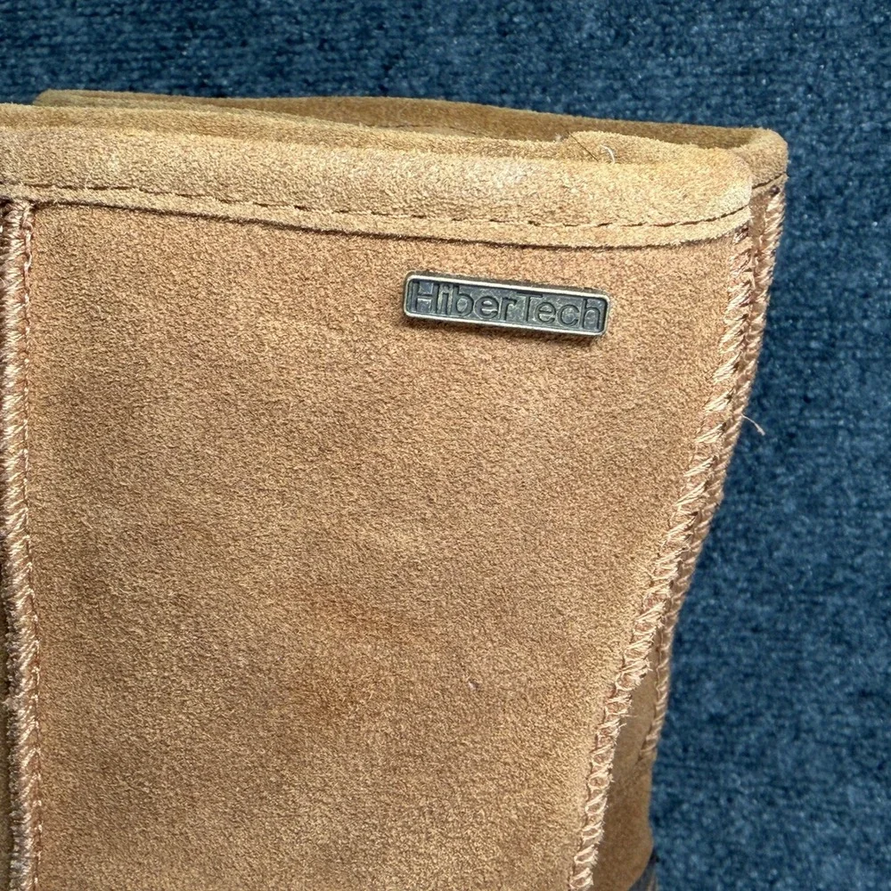 BearPaw Helen Tall Winter‎ Boots Women's 8W Hickory Suede Shearling Pull On Snow